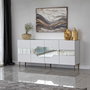 Hanah Home Consola Milan Blanca y Dorada